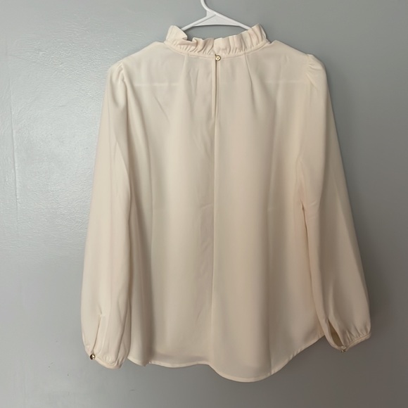 Ivory J. Crew Mockneck Crepe Blouse - Picture 2 of 3